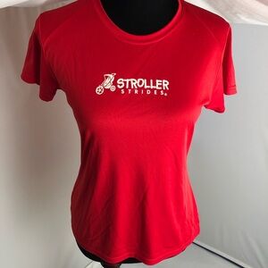 Red short sleeve performance workout top